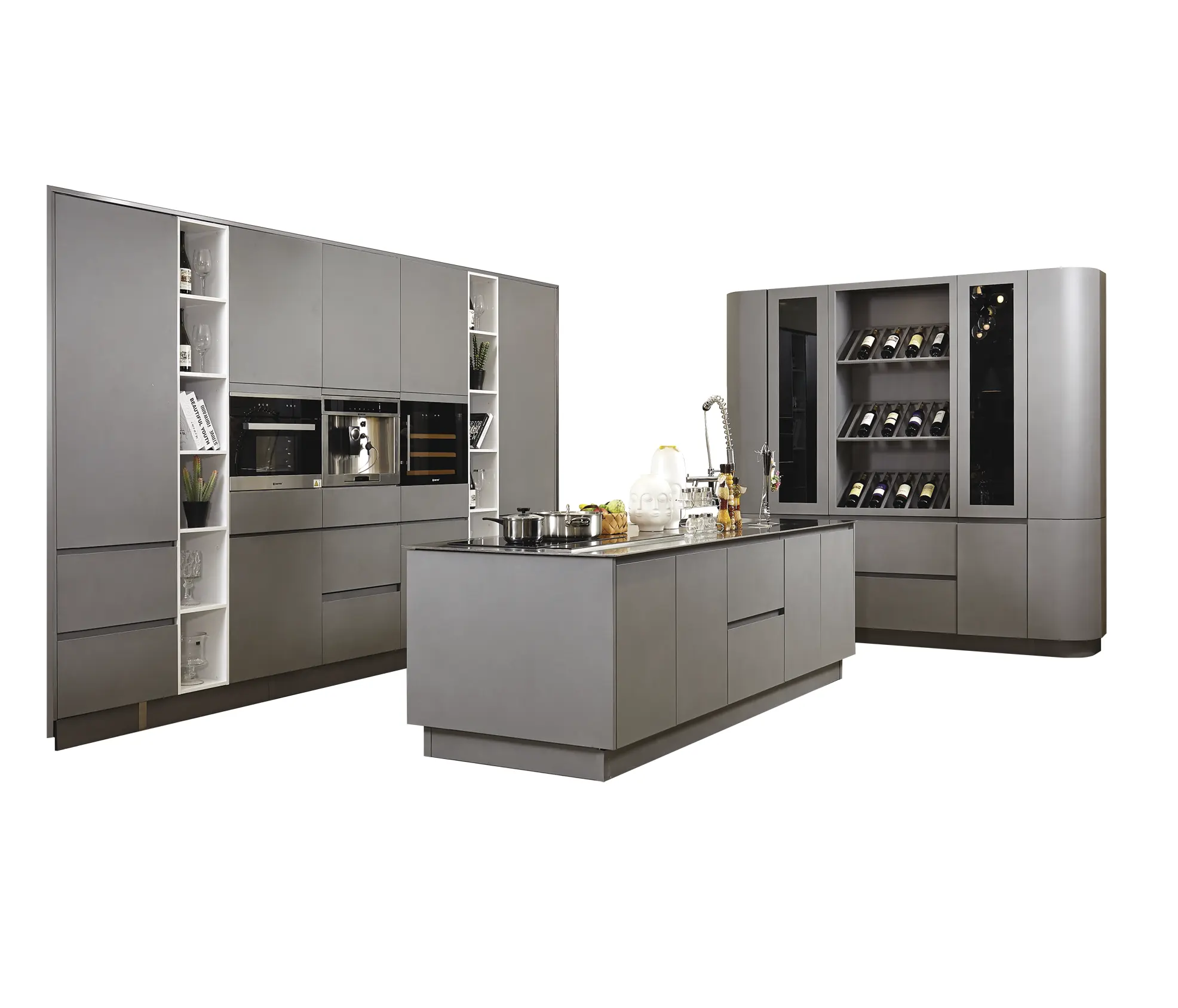Moins cher prix haute qualité design moderne de luxe en acier inoxydable armoires de cuisine