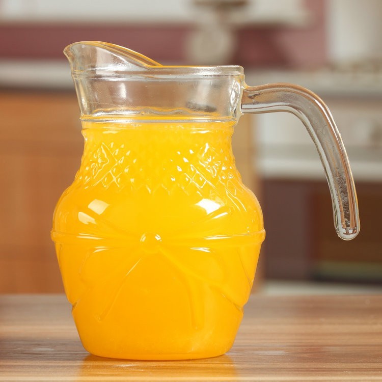 High quality 1.3L glass Jug & glass Pitcher with plastic lid Glass drinking jug