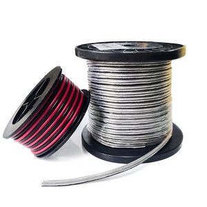 Customized BC TC OFC CCA Pure Silver Twisted 2 Core Transparent Rohs Monitor Speaker Cable <strong>Wire</strong> for Sound Audio 100m/Roll Price - Product Image 1