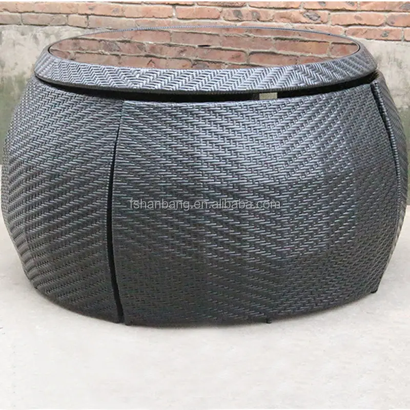 hotsale tavolo rotondo sedie balcone mobili in rattan set compatto