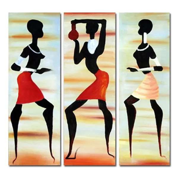 Pintura al óleo abstracta de bailarina Africana moderna para chica