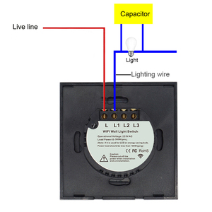 シングルファイヤーワイヤーWifiタッチセンシティブライトスイッチスマートホームリモコンライトスイッチ - Product Image 6