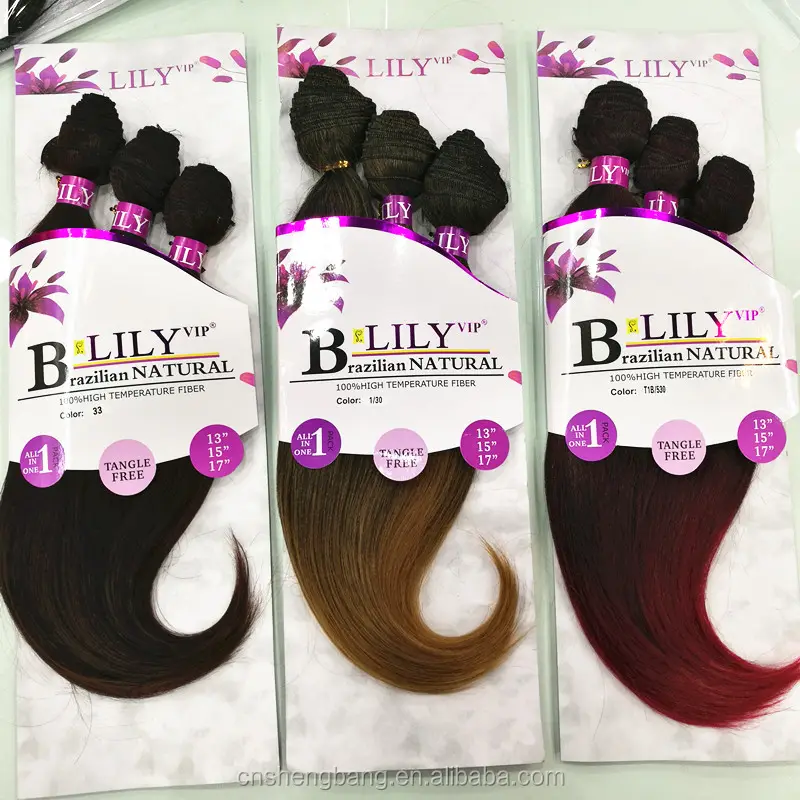 LILY Brasiliana NATURALE 100% di Alta temperatura in fibra di 13 "15" 17 "200gr premium capelli sintetici