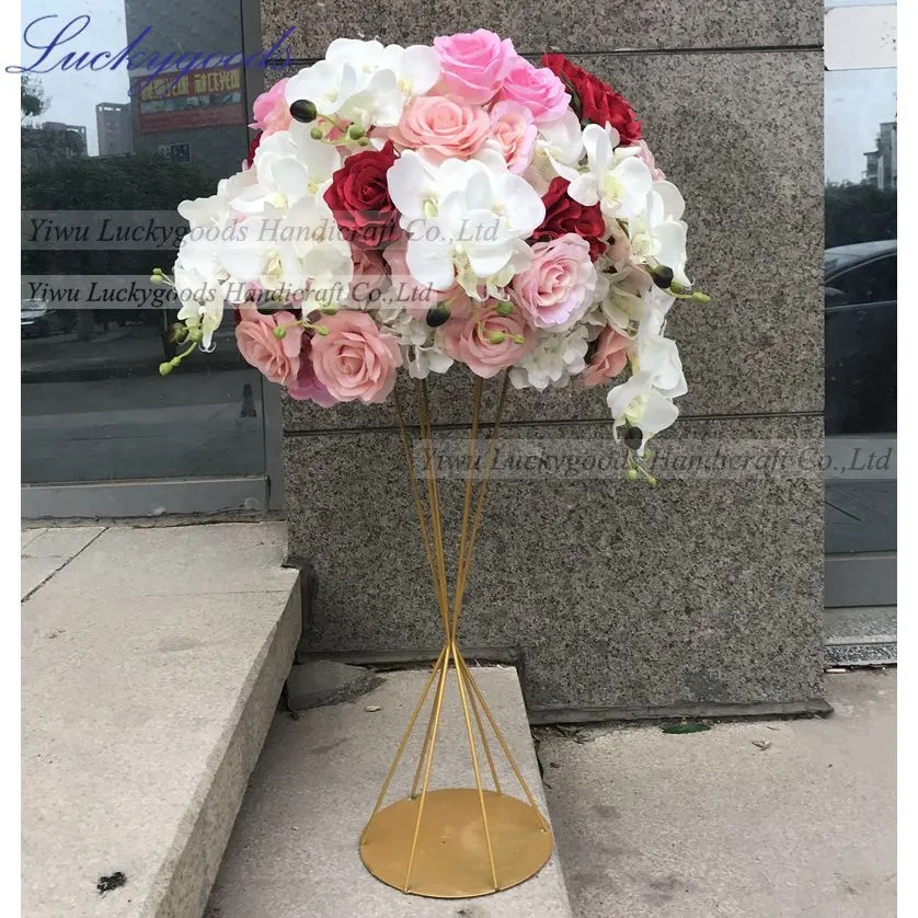 LFB905-centro de mesa para boda, Rosa artificial, color rosa y rojo, arreglos florales, orquídeas colgantes