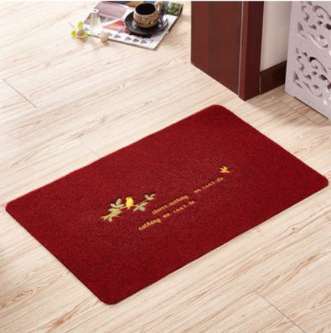 Tapis de porte PVC rouge salle de bain