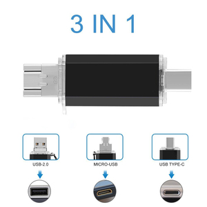 Fabrika özel 2 in 1 Usb Disk farklı şekillerde tip-c kalem Drive3.0 128GB yüksek hızlı Otg Usb bellek Disk Android Flash sürücü - Product Image 3
