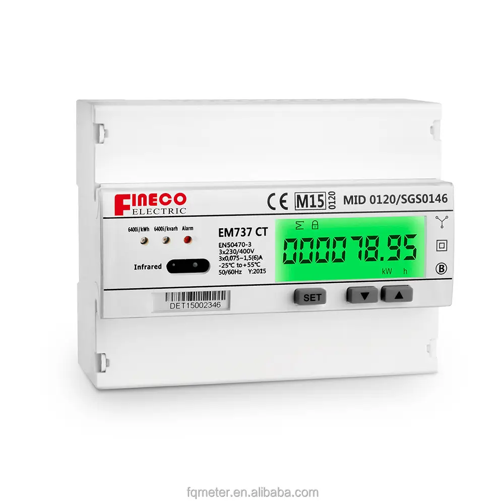 EM737 3*230/400V 1,5 (6) CT mid одобрен 3 фазы 4 провода счетчика энергии связи Солнечный измеритель мощности