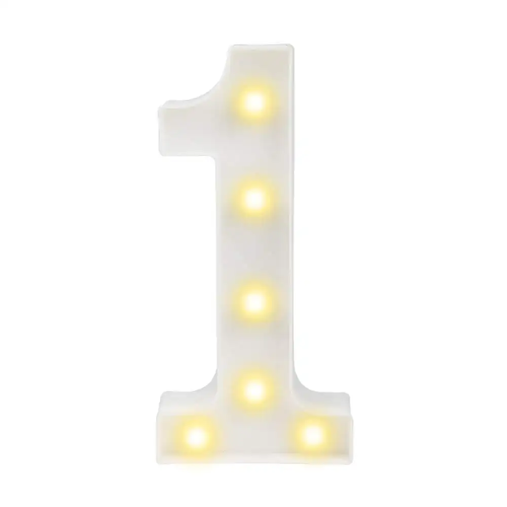 Декоративный светодиодный светильник с цифрами и буквами, белый пластиковый шатер, огни, знак для вечеринки, свадьбы, Декор, номер на батарейках (1)