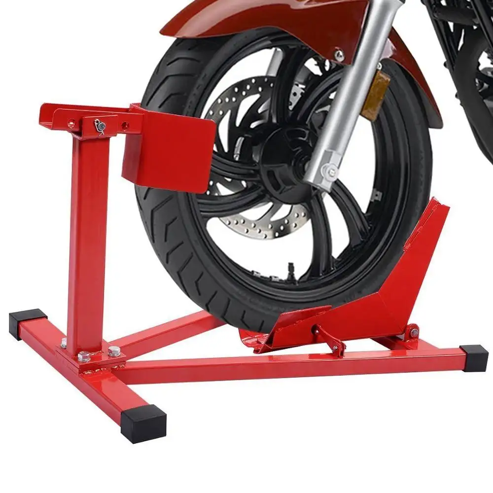 Steel motorcycle Front Stand Paddock Wheel Chock With Red Color