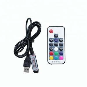 5 В USB RGB контроллер 17 клавиш Радиочастотный пульт дистанционного управления, мини RGB контроллер 3 клавиши, светодиодный контроллер батареи для USB светодиодной ленты RGB 5050 - Product Image 1