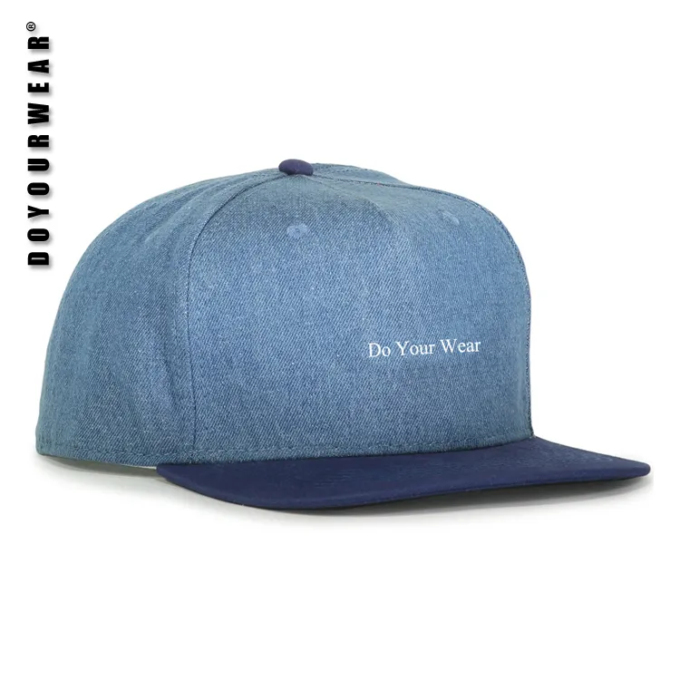 Wholesale Cheap Custom Denim 5 Panel Snapback Hats And Caps