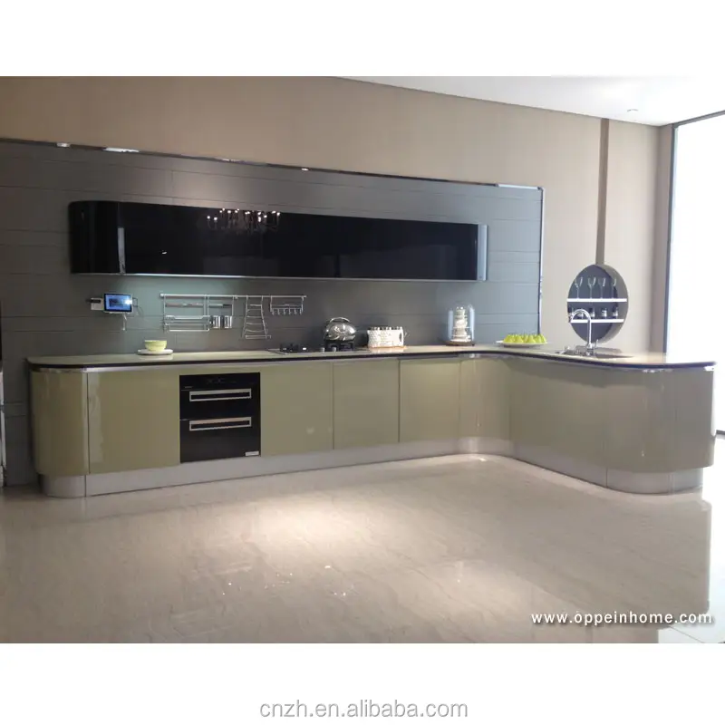 Armario de cocina de MDF en forma de L, diseño de lujo integrado, listo para usar, de alta calidad, para cocinas samll