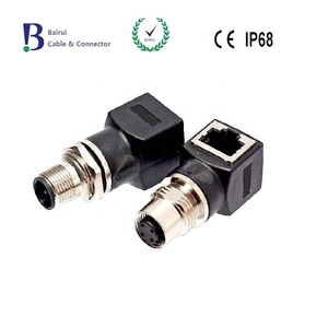 Circular Sensor M12 4Pin Male <strong>Adapter</strong> 48.3mm Waterproof IP67 8 Pole Right Angle <strong>Socket</strong> for Ethernet Signal DC Output Type 1.5A - Product Image 2