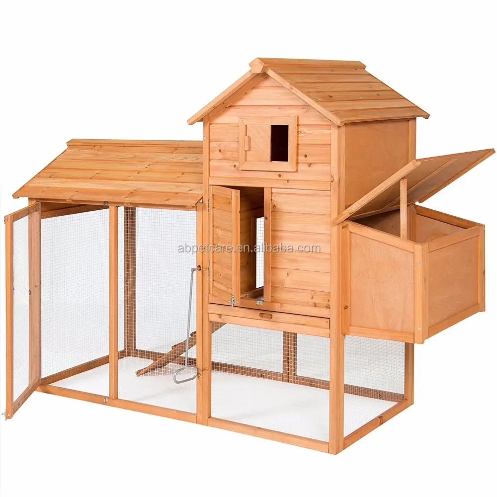 Hot popular madeira Chicken Coop & Hen House com Corrida Ao Ar Livre