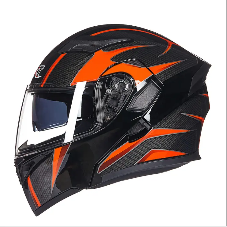 Nuovi arrivi DOT JIEKAI Casco da moto ribaltabile sicuro con visiera parasole interna Casco a doppia lente Motos Casco Capacete caschi