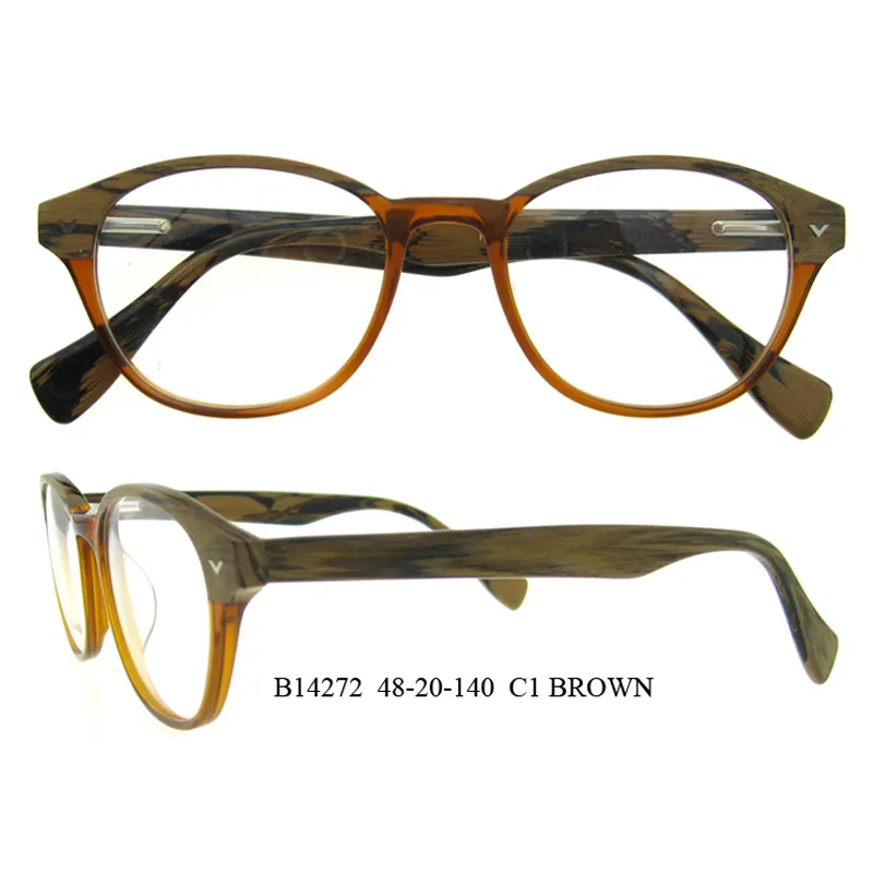المهنية الصانع وهمية الخشب نظارات دائرية إطار
