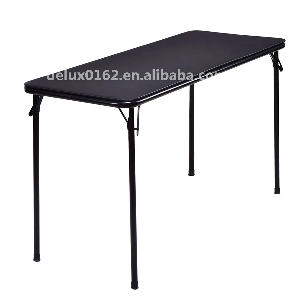 Rectángulo estrecho negro plegable mesa de comedor