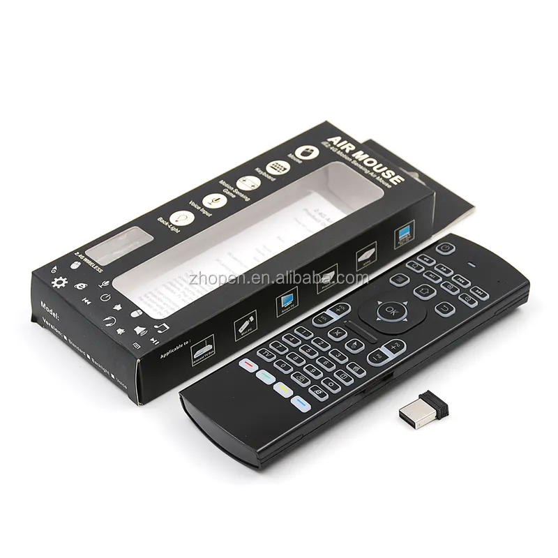 MX3 — clavier sans fil rétroéclairé Air Mouse, télécommande colorée, avec fonction d'apprentissage IR, vente en gros