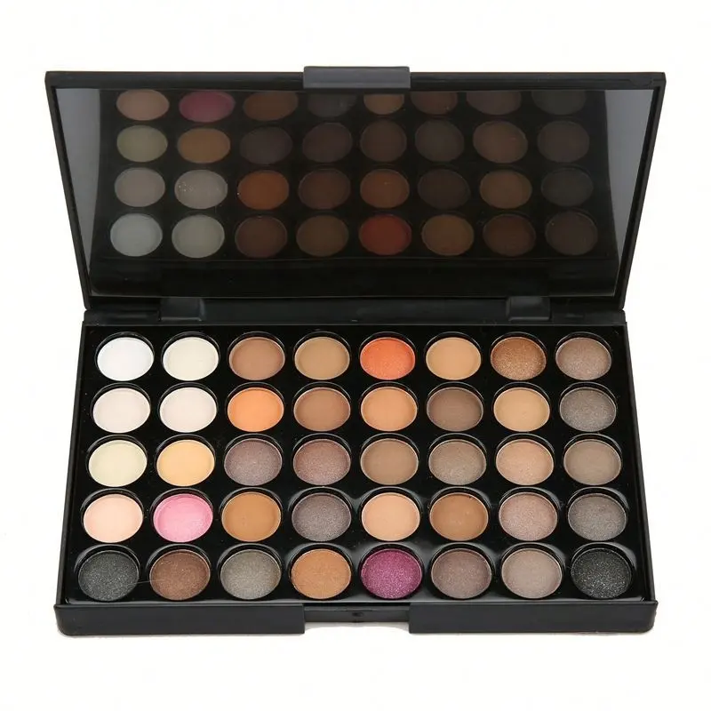 Paleta de sombras de ojos oem, gran oferta de cosméticos chinos, muestra gratis, alto pigmento, paleta de sombra de ojos de 40 colores