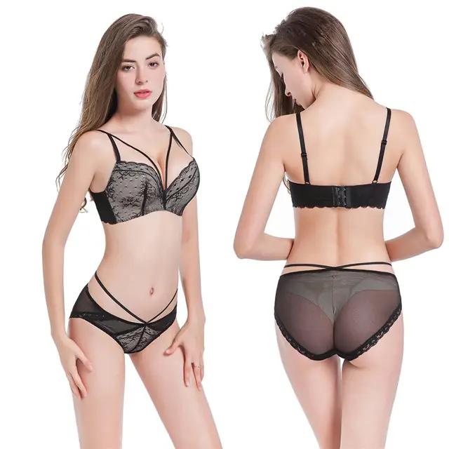 Caliente Saxy indio negro Sexy Bralette neto sujetador y Bragas de la ropa interior