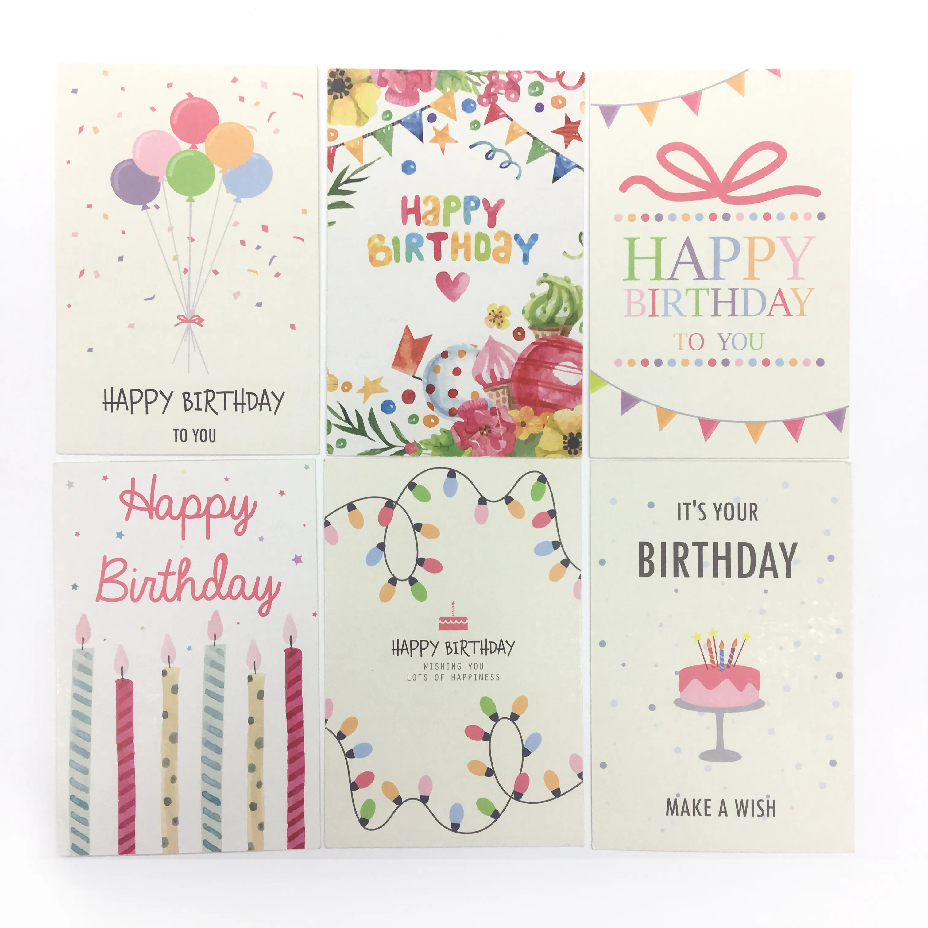 Custom Druck 4x6 inch Glücklich Geburtstag Karten Gruß Mit Umschläge