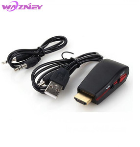 Cable convertidor HDMI a VGA de 1080P con Cable de salida de audio y alimentación HDMI hembra a VGA macho convertidor de Audio Cable de enchufe