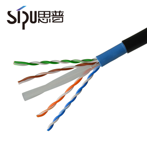 Sipu屋外cat6aネットワークケーブルutp 305メートル機能イーサネットケーブル<span class=keywords><strong>23</strong></span>/24 awg黒