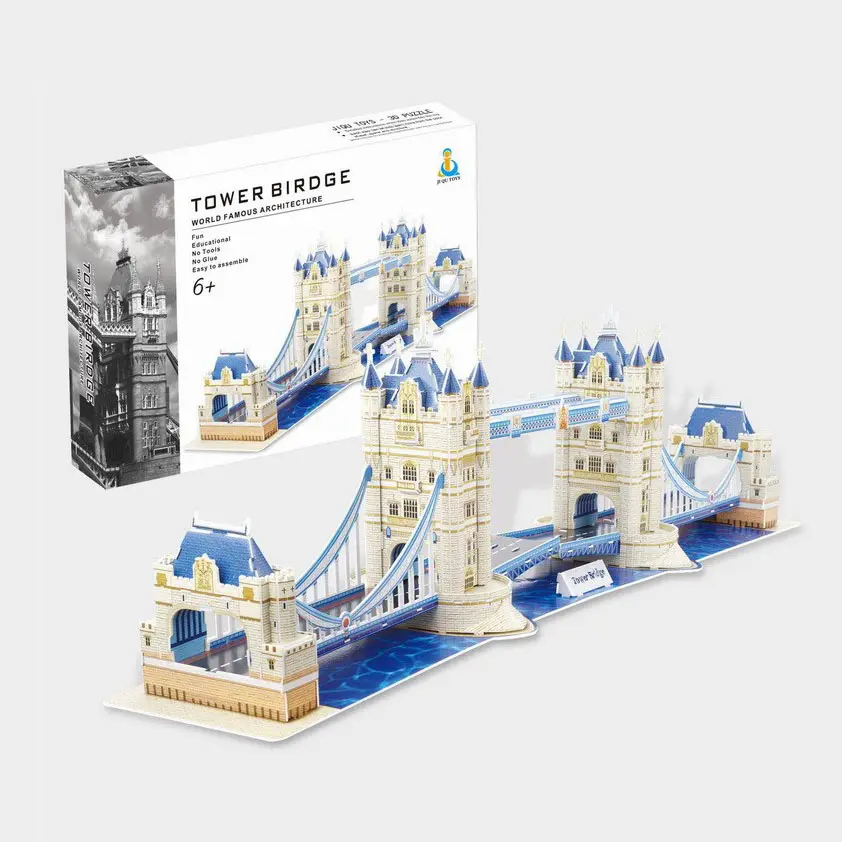 Bambini giocattoli educativi london tower bridge di carta 3D puzzle di puzzle