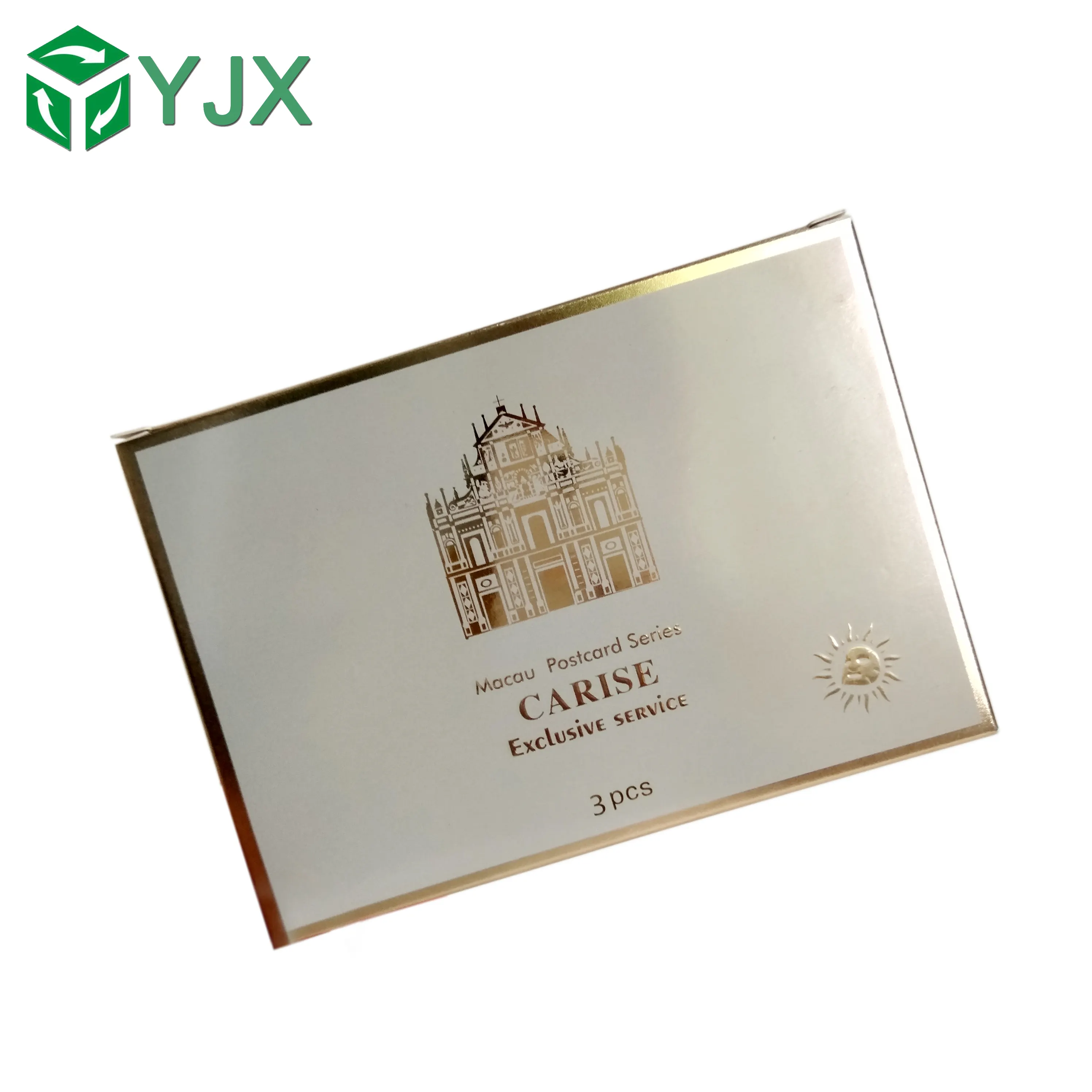 Custom Luxury Golden Paper Packaging Box for Postcard Series