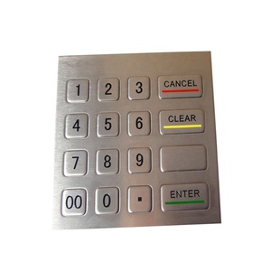 Impermeabile 16 tasti a matrice robusta, tastiera ATM per chiosco in metallo montato numerico