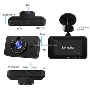 Cámara del coche del LCD de 3 pulgadas Dash Cam Sony 323 Sensor 170 lente gran angular de visión en noche y con Video cámara grabadora