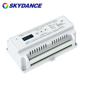 SKYDANCE D24 direccionable LED DMX512 RDM decodificador controlador de 24 canales tensión constante tira de LED 3A/CH carril Din - Product Image 5