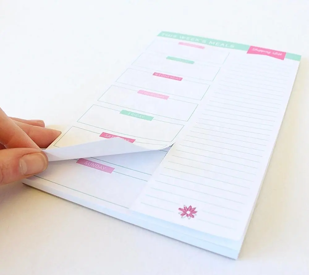 9x6 pulgadas personalizado semanal A5 planificador Memo de cuaderno Pad con imán