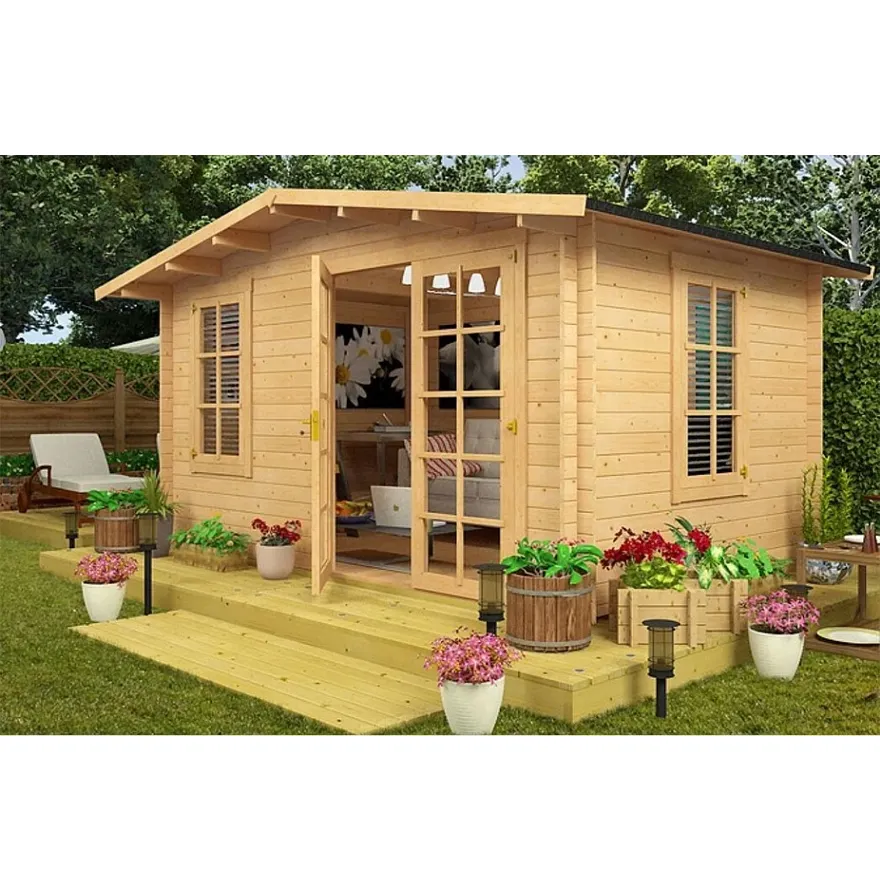 Cabaña de madera prefabricada Popular, caseta de jardín de madera para la venta