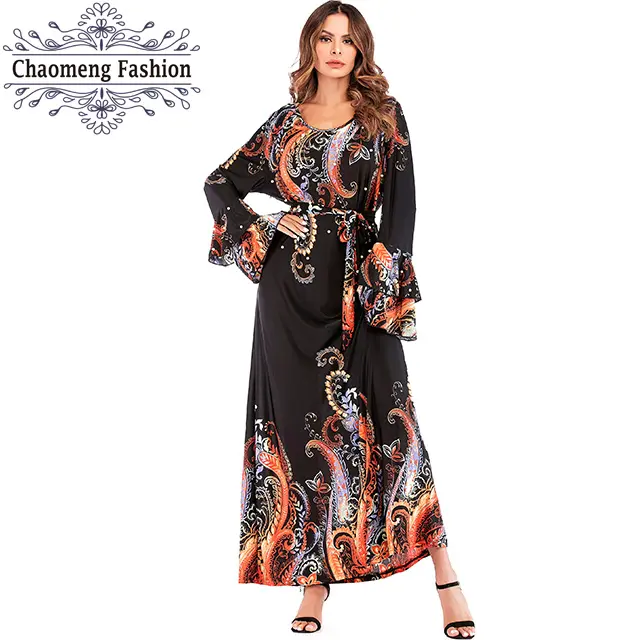 Última moda modesta dama vestido largo nuevo modelo de ropa de moda para Mujer Plus tamaño, Vestido de playa,