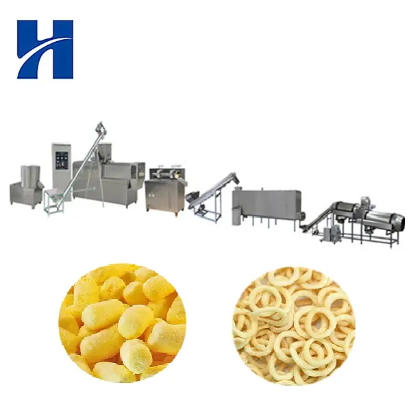 China fabricação trigo milho farinha de arroz inchado lanche alimentos fabricação linha de produção extrusora máquina baixo preço