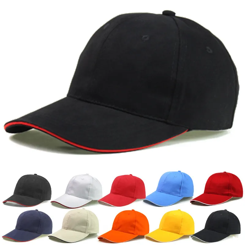 Cappello da baseball a 6 pannelli in poliestere personalizzato a buon mercato promozionale di vendita calda con logo personalizzato a tinta unita