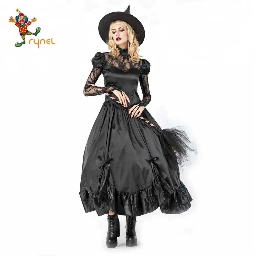Black Long Witch Woman Dress by Forum Novelties Halloween New Adult Costume