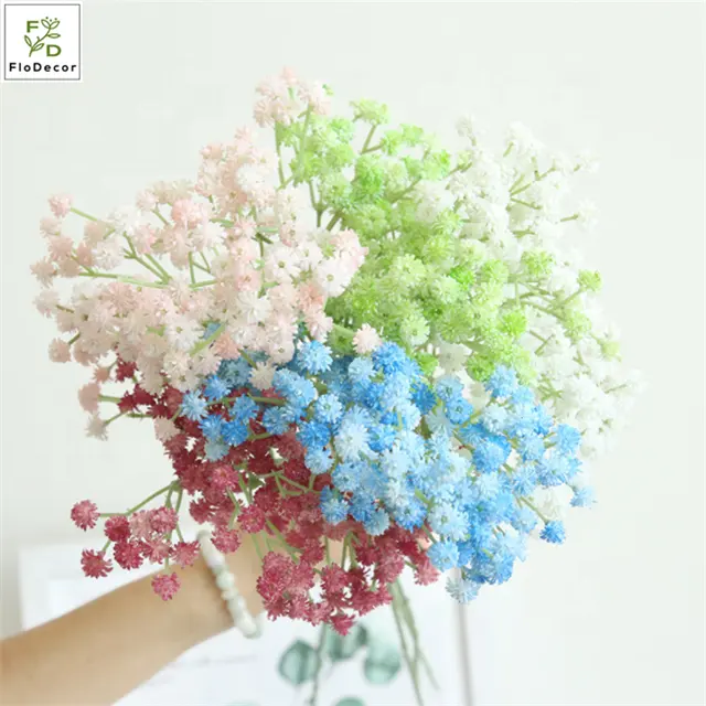 Sıcak satış yapay bebeğin nefes çiçekler lateks gerçek dokunmatik renkli plastik çiçek ev partisi düğün otel dekorasyon