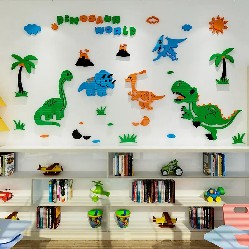 Dinosaurus Muurstickers Sticker Nursery Decor Verwijderbare Diy Acryl Kinderkamer Decor Muursticker