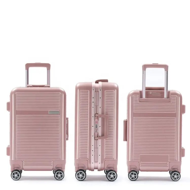 Conjunto de equipaje de viaje con ruedas y marco de aluminio Vintage, Maleta bonita para niñas