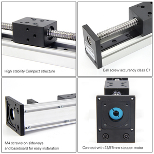 Tornillo de bola motorizado compacto de 100mm, carril de guía lineal para corte o impresora 3d, guía de movimiento lineal cnc, bajo precio - Product Image 3