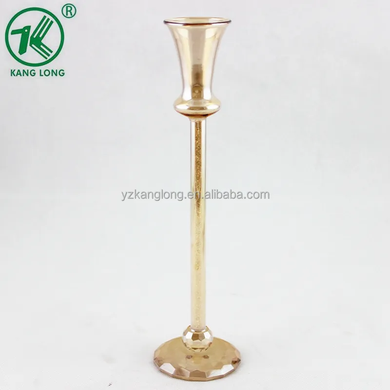 Wholesale Small crystal Glass Candelabra centerpieces With Small Diamonds for home decorations / wedding