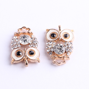 Toptan 21x14mm baykuş kristaller ile özel alaşım kolye bilezik kolye charms için