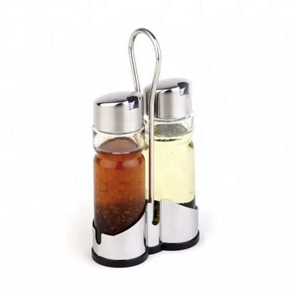 Dispensador de aceite de oliva y vinagre personalizado, botellas de vinagrera, botella de especias, conjunto dispensador de aceite de acero inoxidable