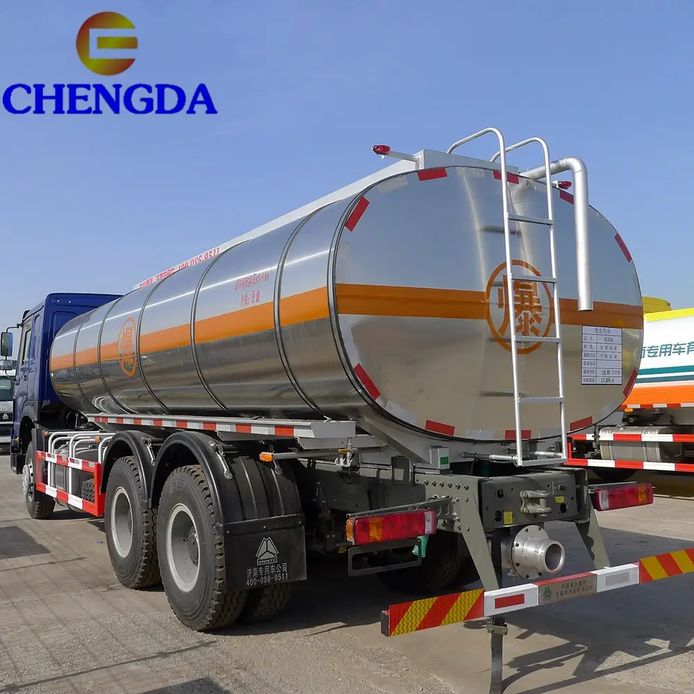 Tri-axle stainless steel milk tank/fuel transport tanker semi truck trailer