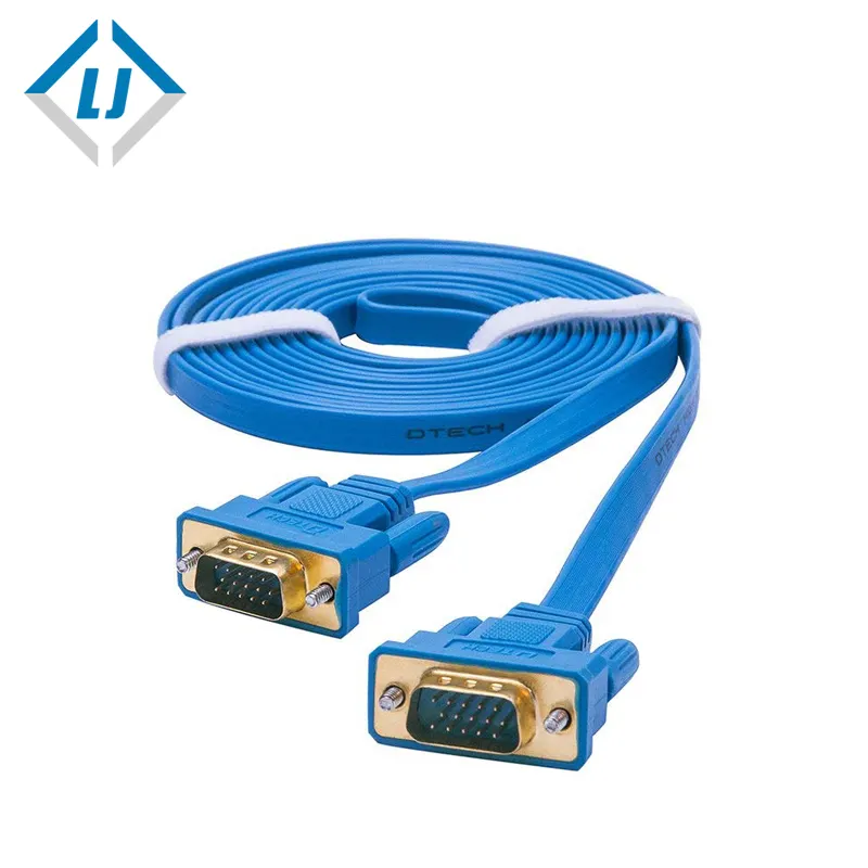 8K 60HZ Zhongshan LJ convertitore pc piatto in rame puro blu di alta qualità cavo vga da 9 pin a 15 pin maschio a maschio