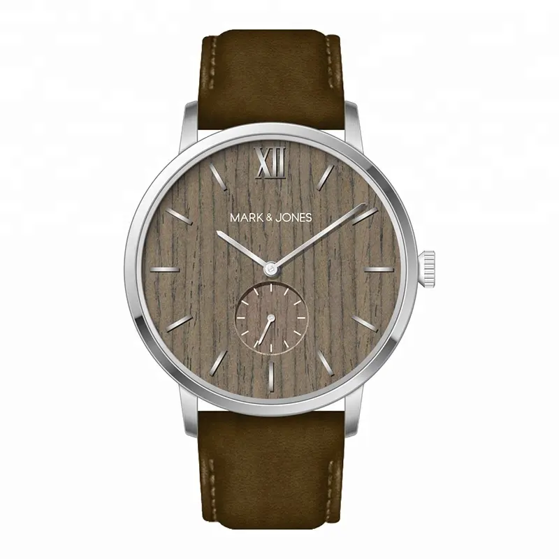 Montre à Quartz en bois Miyota Movt en acier inoxydable, Logo personnalisé de marque privée HS-0350