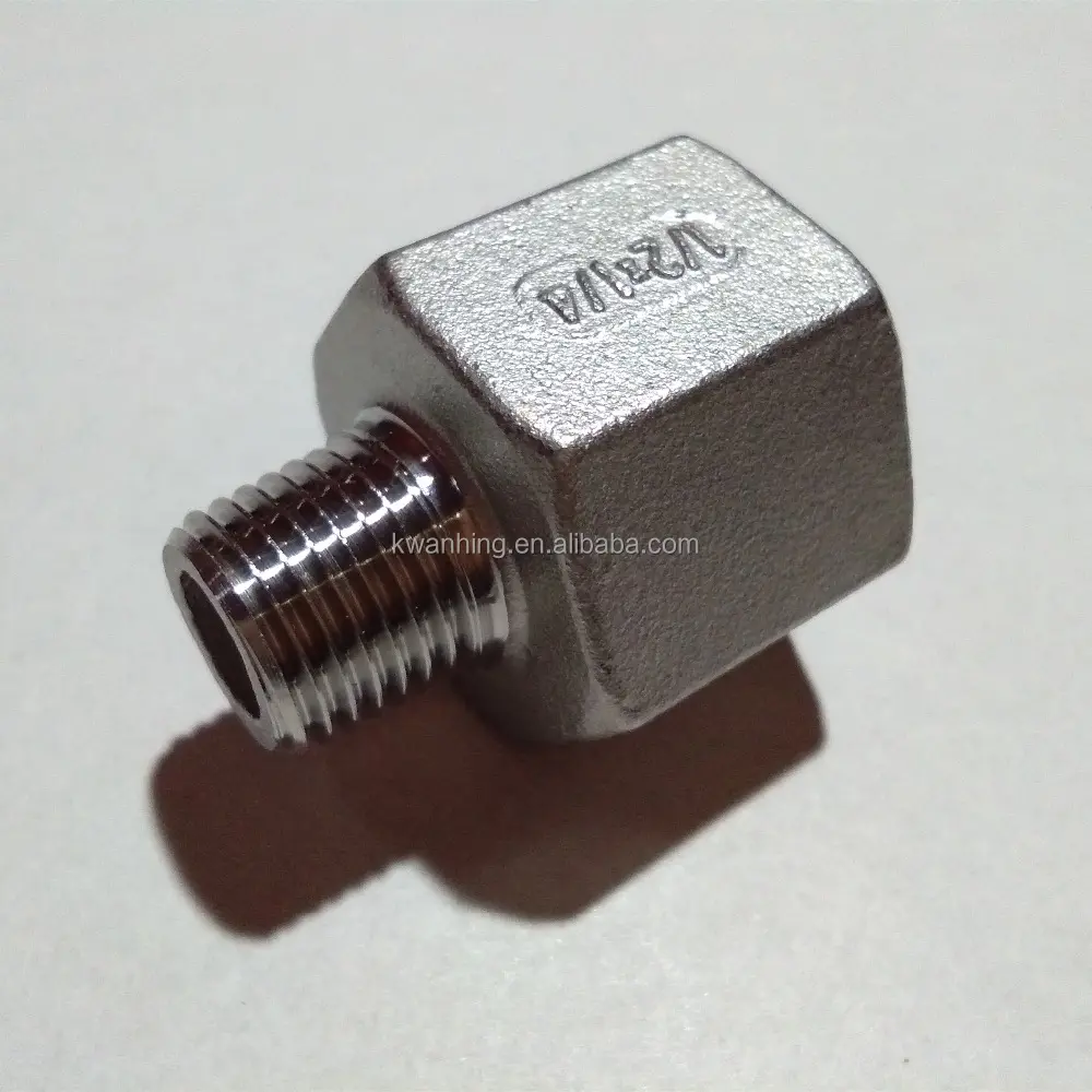 Adaptador de tubería de acero inoxidable macho hembra a DIN macho de 1/2 "NPT hembra a 1/4", reductor recto, acoplamiento reductor macho a hembra