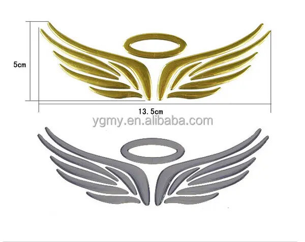 Pour le LOGO de voiture garde d'aile d'ange slivery d'or métallique couleur autocollant de voiture pièces d'auto d'accessoire d'automobile